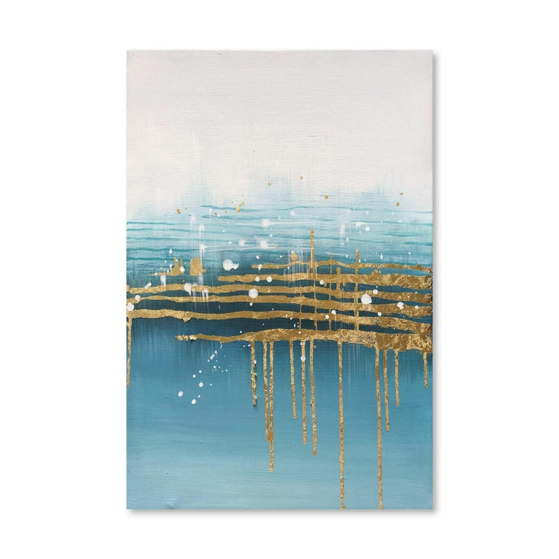 Golden Drip Oil Painting