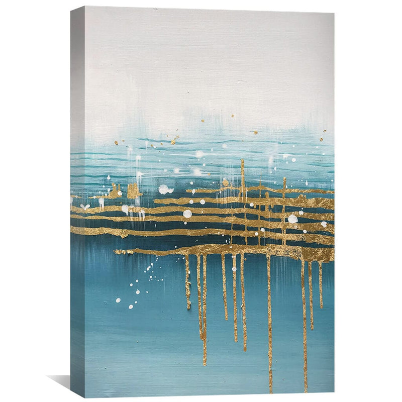 Golden Drip Oil Painting