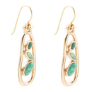 Golden Drop Green Stones Earrings