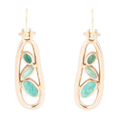 Golden Drop Green Stones Earrings