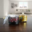 Golden eid mubarak metal fruit snack tray with lid dining room bowl by Decorbites