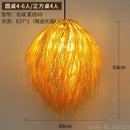 GobekUsa Bamboo Weave Pendant Lamp, Creative Rattan Hanging Light Fixture for Bedroom & Teahouse
