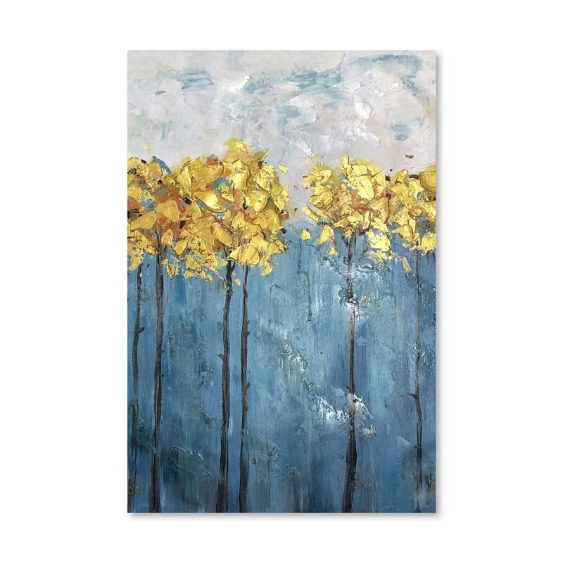 Golden Foil Flower 3 Oil Painting