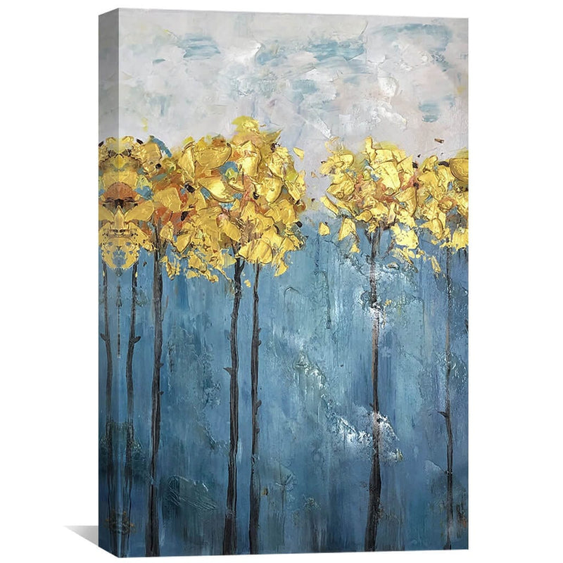 Golden Foil Flower 3 Oil Painting