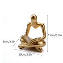 Golden glossy abstract thinker resin figurine office decor by Decorbites