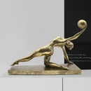 GobekUsa Golden Gymnast Figurine Ball Decor Home Decoration Resin Handicrafts
