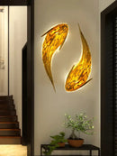 GobekUsa Handwoven Bamboo LED Fish Wall Light for Modern Nordic Living Room Decor
