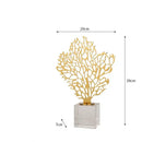 GobekUsa Golden Hollow Tree Glass Ornament - Decorative Metal Figurine