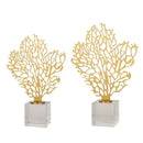 GobekUsa Golden Hollow Tree Glass Ornament - Decorative Metal Figurine