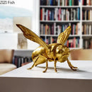 GobekUsa Golden Honeybee Insect Statue Desk Decoration for Living Room