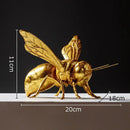 GobekUsa Golden Honeybee Insect Statue Desk Decoration for Living Room