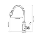 GobekUsa Golden Jade & Diamond Handle Kitchen Faucet with Swivel Pull Out Function