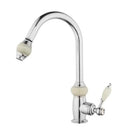 GobekUsa Golden Jade & Diamond Handle Kitchen Faucet with Swivel Pull Out Function