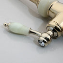 GobekUsa Golden Jade & Diamond Handle Kitchen Faucet with Swivel Pull Out Function
