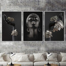 GobekUsa Golden Jewelry African Woman Canvas Art