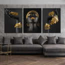 GobekUsa Golden Jewelry African Woman Canvas Art