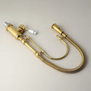 GobekUsa Golden Kitchen Faucet Vessel Sink Swivel Mixer Tap with Pull Down Spring