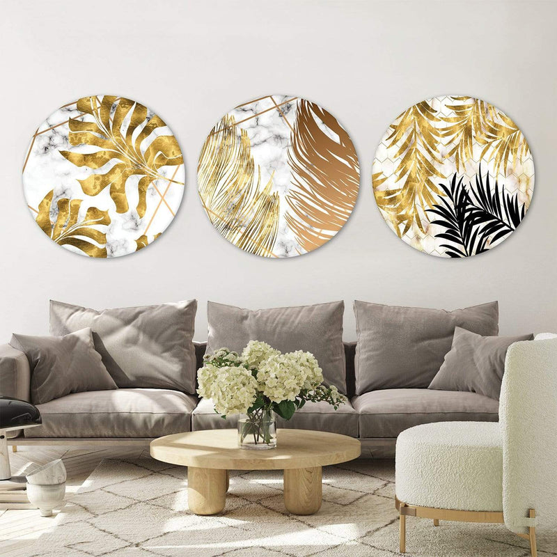 Golden Leaf Canvas - Circle