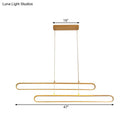 GobekUsa Golden LED Aluminum Island Pendant Light - Modern Elliptical Design, Warm/White 39"/47