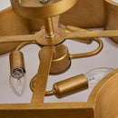 3-Light Vintage Golden LED Semi Flush Mount Light for Entrance, Closet, Kitchen