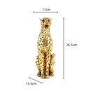 GobekUsa Golden Leopard Cheetah Resin Animal Sculpture Figurine