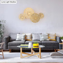 GobekUsa Golden Lotus Leaf Wall Mounted Sconce Light Fixture with Artistic Metal Shade (4 Bulbs)