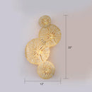 GobekUsa Golden Lotus Leaf Wall Mounted Sconce Light Fixture with Artistic Metal Shade (4 Bulbs)