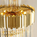 GobekUsa Golden Luxury Spiral Crystal Chandelier for Multi-Story Staircases