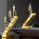 GobekUsa Golden Man Abstract Resin Figure Sculpture Staircase Decor