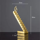 GobekUsa Golden Man Abstract Resin Figure Sculpture Staircase Decor