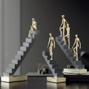 GobekUsa Golden Man Abstract Resin Figure Sculpture Staircase Decor