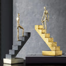GobekUsa Golden Man Abstract Resin Figure Sculpture Staircase Decor