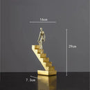 GobekUsa Golden Man Abstract Resin Figure Sculpture Staircase Decor