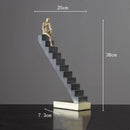 GobekUsa Golden Man Abstract Resin Figure Sculpture Staircase Decor
