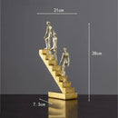 GobekUsa Golden Man Abstract Resin Figure Sculpture Staircase Decor
