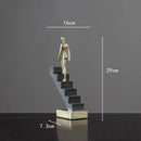 GobekUsa Golden Man Abstract Resin Figure Sculpture Staircase Decor