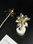 GobekUsa Golden Metal Candlestick with Volakos White Marble Base for Luxury Home Decor