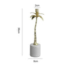 GobekUsa Golden Metal Candlestick with Volakos White Marble Base for Luxury Home Decor