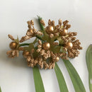Golden metallic berry stamen green plant foliage for living room decor by Decorbites