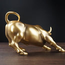 GobekUsa Bull Figurine: Resin Wall Street Cattle Statue for Feng Shui Home Decor