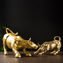 GobekUsa Bull Figurine: Resin Wall Street Cattle Statue for Feng Shui Home Decor