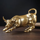 GobekUsa Bull Figurine: Resin Wall Street Cattle Statue for Feng Shui Home Decor