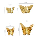 Golden metallic butterfly wall decoration set for living room by Decorbites