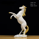 Golden metallic horse resin sculpture living room animal decor by Decorbites
