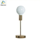 Golden modern led bedside lamp textured glass bedroom light by Decorbites