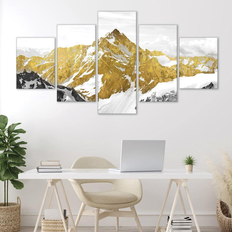 Golden Mountain Canvas - 5 Panel