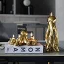 GobekUsa Golden Octopus Sculpture Candle Holder Candelabrum for Home Decoration