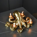 GobekUsa Golden Octopus Sculpture Candle Holder Candelabrum for Home Decoration