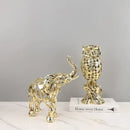 GobekUsa Golden Openwork Animal Sculpture Set for Home Decoration