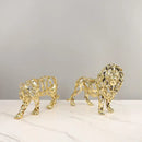 GobekUsa Golden Openwork Animal Sculpture Set for Home Decoration